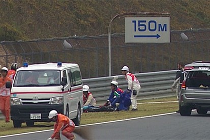Brutto incidente per De Angelis: bandiera rossa