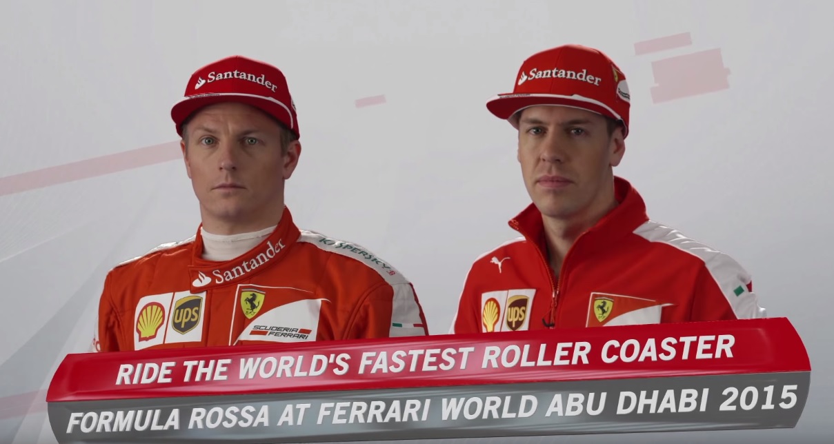 Végre itt a videó: Raikkönen és Vettel a világ leggyorsabb hullámvasútján! Azok a fejek…