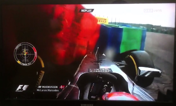 Videón Magnussen kemény becsapódása a Hungaroringen