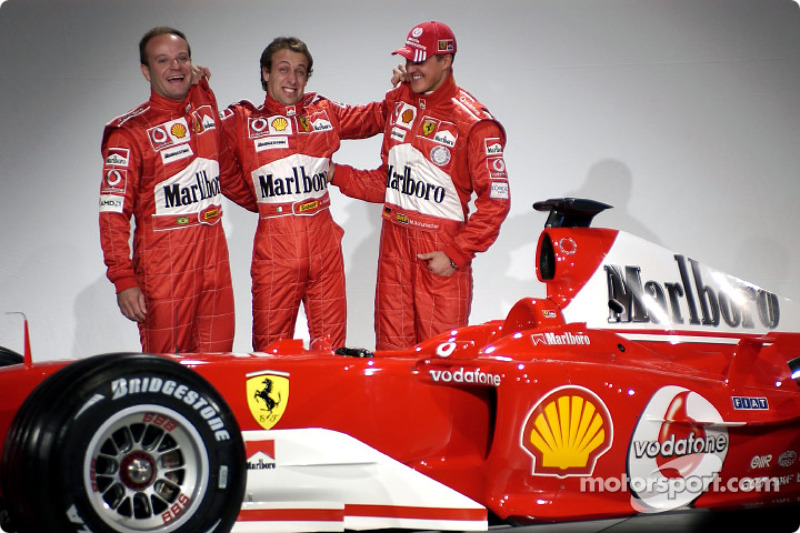 Рубенс Баррікелло, Лука Бадоер, Міхаель Шумахер і Ferrari F2004