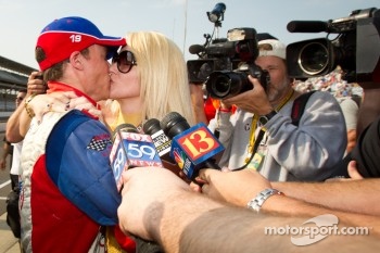 Alex Lloyd, Dale Coyne Racing celebrates qualifying for the race after a last-minute attempt with his girlfriend