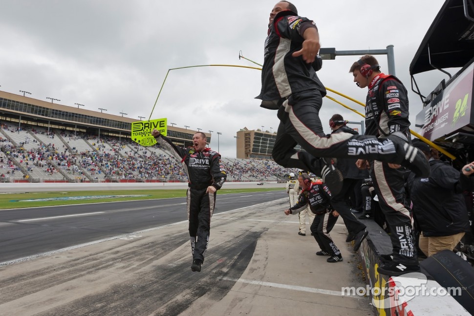 Hendrick Motorsports team members celebrate with win of Jeff Gordon