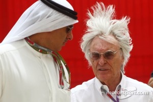 Zayed Rashed Al Zayani, Chairman of Bharain International Circuit with Bernie Ecclestone, CEO Formula One Group