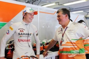 Nico Hulkenberg, Sahara Force India F1 with Otmar Szafnauer, Sahara Force India F1 Chief Operating Officer