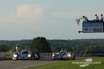 #16 Dyson Racing Team Inc. Lola B12/60 Mazda: Chris Dyson, Guy Smith narrowly beats #6 Muscle Milk Pickett Racing HPD ARX-03a Honda: Lucas Luhr, Klaus Graf to the line to win
