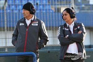 Peter Sauber, Sauber President of the Board of Directors with Monisha Kaltenborn, Sauber Team Principal