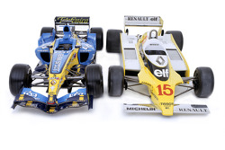Fotoshooting: Renault R25 (2005) und Renault RS11 (1979)