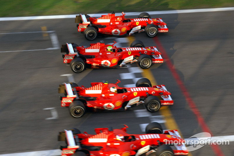 Felipe Massa, Michael Schumacher, Marc Gene ve Luca Badoer