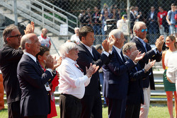 Dr Angelo Sticchi Damiani, Presidente Aci Csai, Sergio Marchionne, Presidente Ferrari e CEO Fiat Chrysler Automobiles, Bernie Ecclestone, Matteo Renzi, Primo Ministro Italiano, Gian Luca Galletti, Ministro, Jean Todt, Presidente FIA
