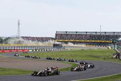 Romain Grosjean, Lotus F1 E23, beim Start