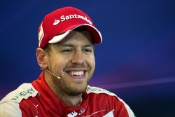 3. Sebastian Vettel, Ferrari, in der FIA-PK