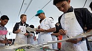Doughnuts on the streets of Kuala Lumpur with Lewis Hamilton and Nico Rosberg Doughnuts on the streets of Kuala Lumpur with Lewis Hamilton and Nico Rosberg