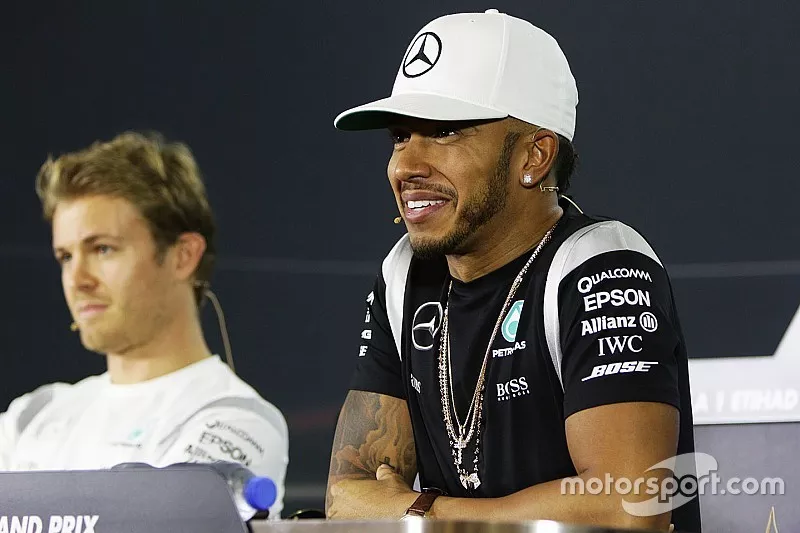 Nico Rosberg, Mercedes AMG F1, Lewis Hamilton, Mercedes AMG F1 during the press conference