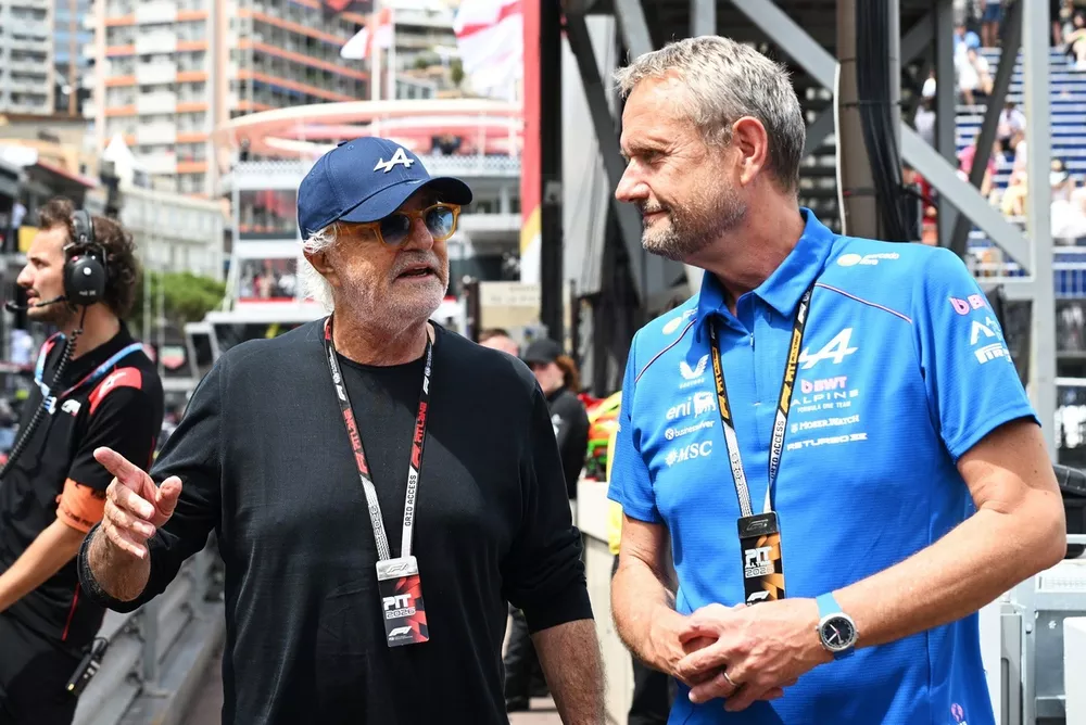 Flavio Briatore, conseiller exécutif Alpine F1, Steve Nielsen, directeur général Alpine F1