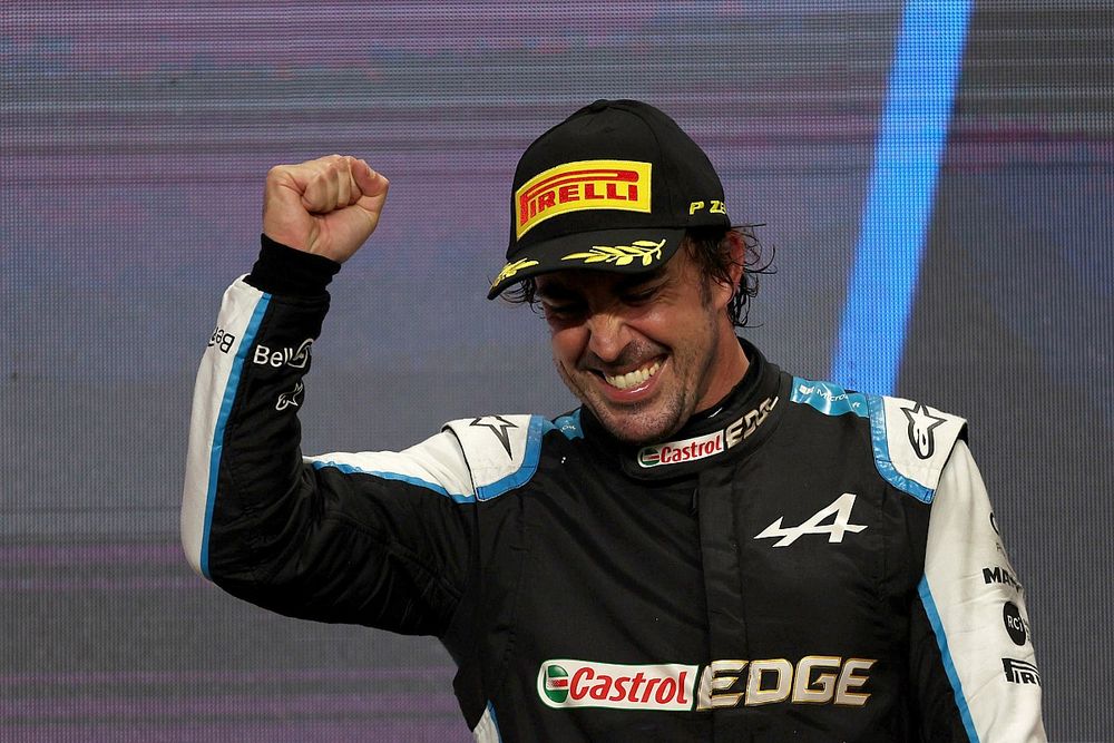 El tercer clasificado Fernando Alonso, Alpine 