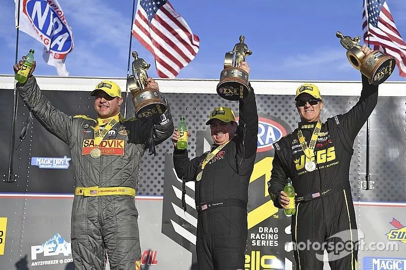 Winners Matt Hagan, Billy Torrence, Jeg Coughlin