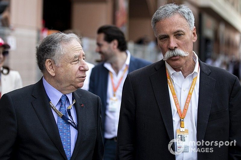 Jean Todt, President, FIA, en Chase Carey, voorzitter Formula 1