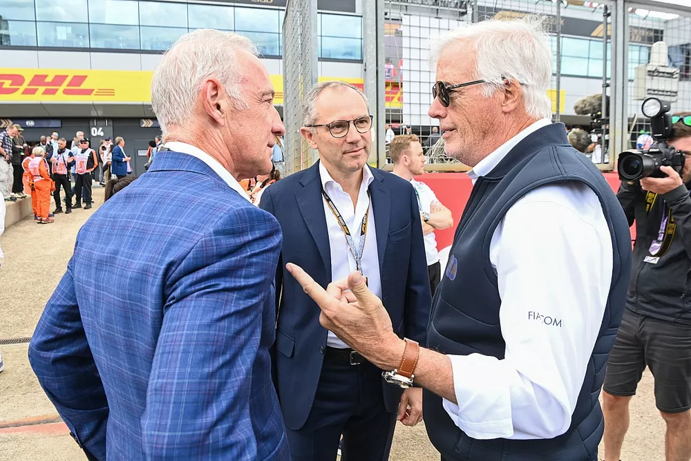 Greg Maffei, CEO, Liberty Media Corporation, Stefano Domenicali, CEO, Formula 1, Danny Sullivan, FIA Steward