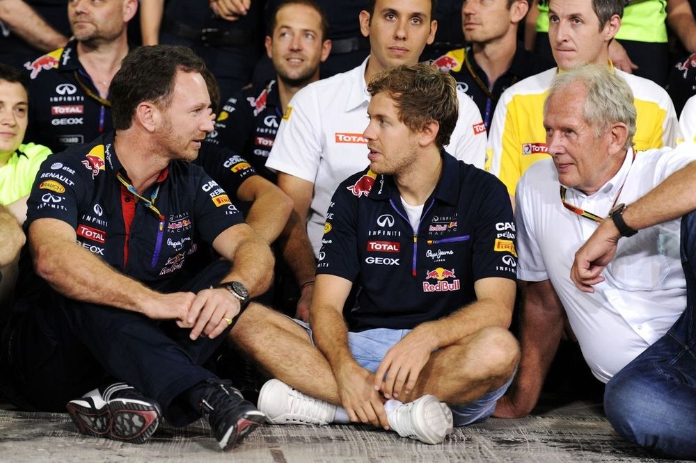 Christian Horner, Sebastian Vettel, Helmut Marko
