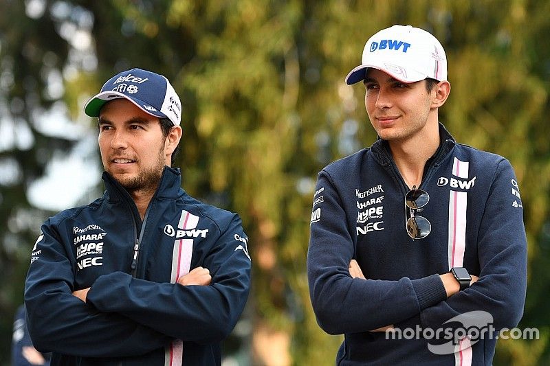Sergio Perez, Force India and Esteban Ocon, Force India F1