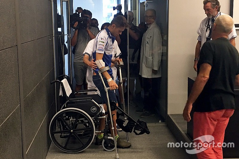 Silverstone’daki kazada, Rabat’ın bacağı