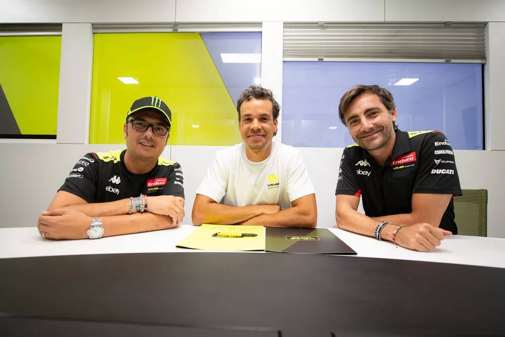 Franco Morbidelli, VR46 Racing Team, Alessio Salucci, Team Director VR46 Racing Team, Pablo Nieto, Team Manager VR46 Racing Team

