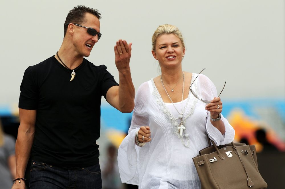Michael Schumacher, Mercedes GP con su esposa Corinna Schumacher