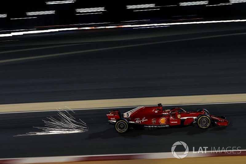 Sebastian Vettel, Ferrari SF-71H saca chispas