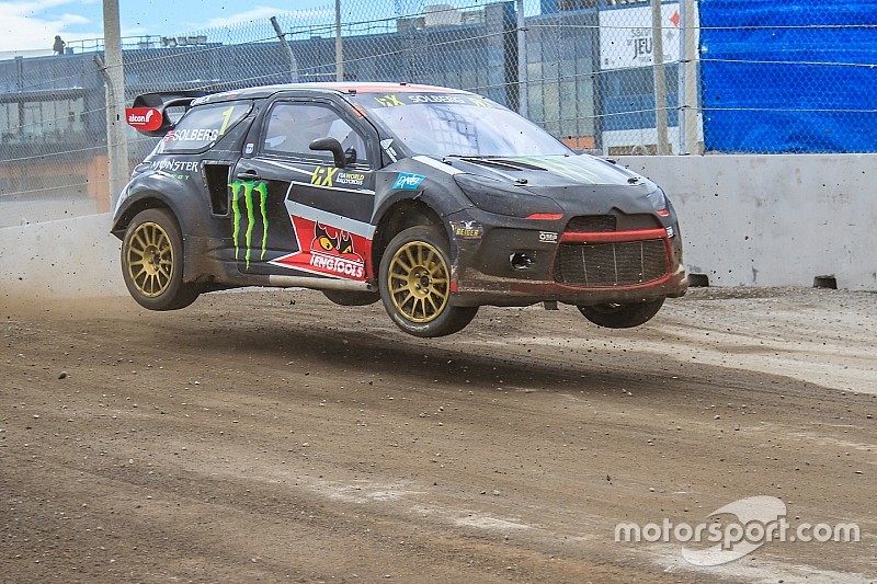 Solberg escapes serious injury in freak finish line crash