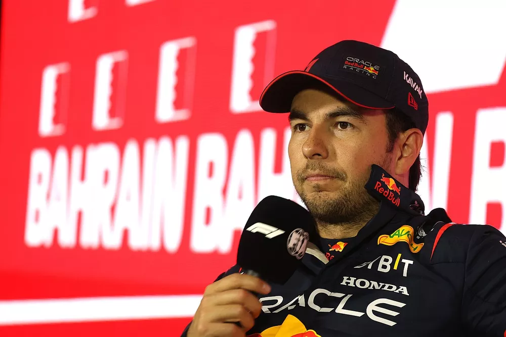 Sergio Perez, Red Bull Racing, in the post Qualifying Press Conference