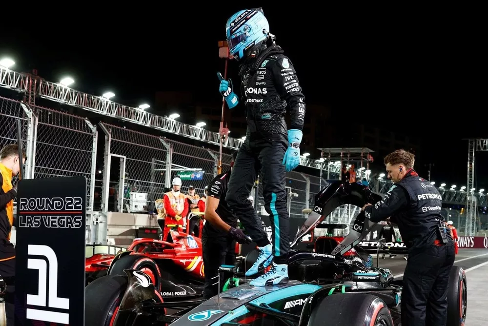 Pole man George Russell, Mercedes-AMG F1 Team
