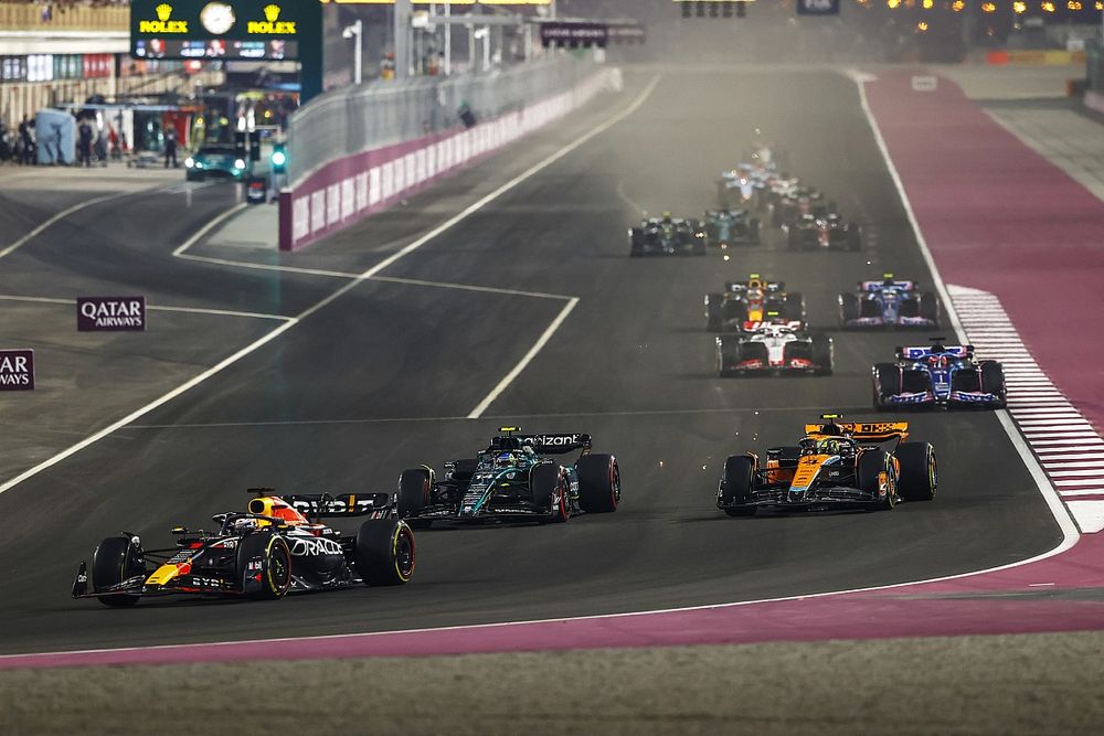 Max Verstappen, Red Bull Racing RB19, Fernando Alonso, Aston Martin AMR23, Lando Norris, McLaren MCL60