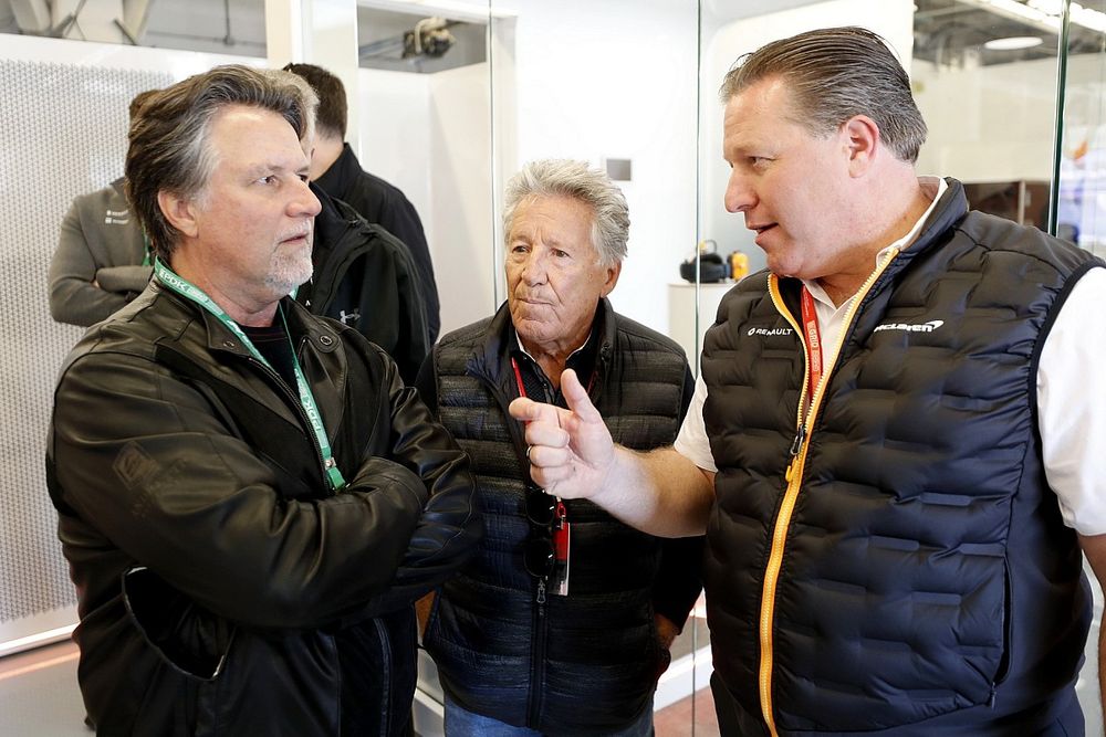 Michael Andretti, Mario Andretti, and Zak Brown, Executive Director, McLaren