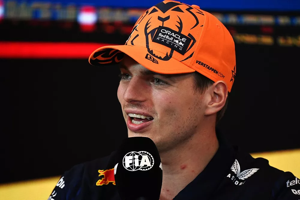 Max Verstappen, Red Bull Racing, en la rueda de prensa de pilotos