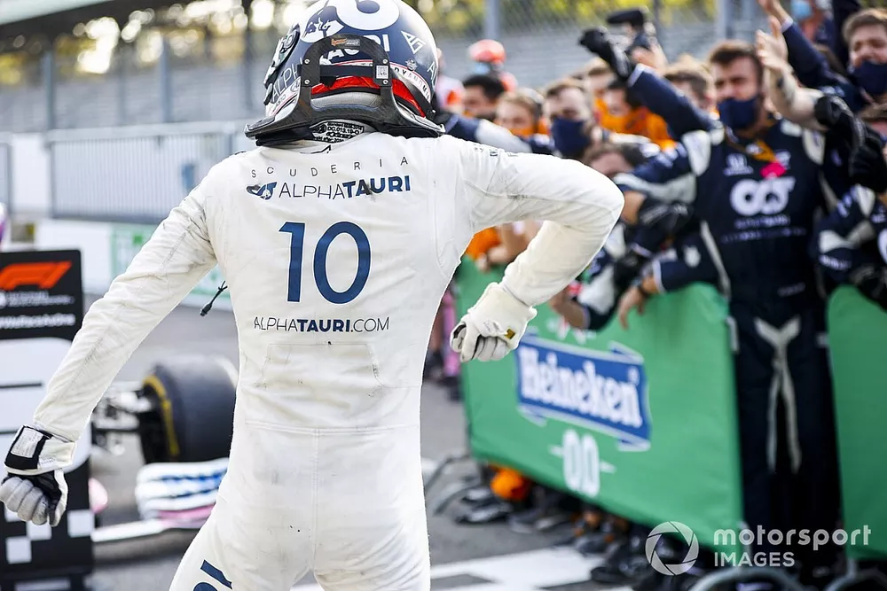 Le vainqueur Pierre Gasly, AlphaTauri