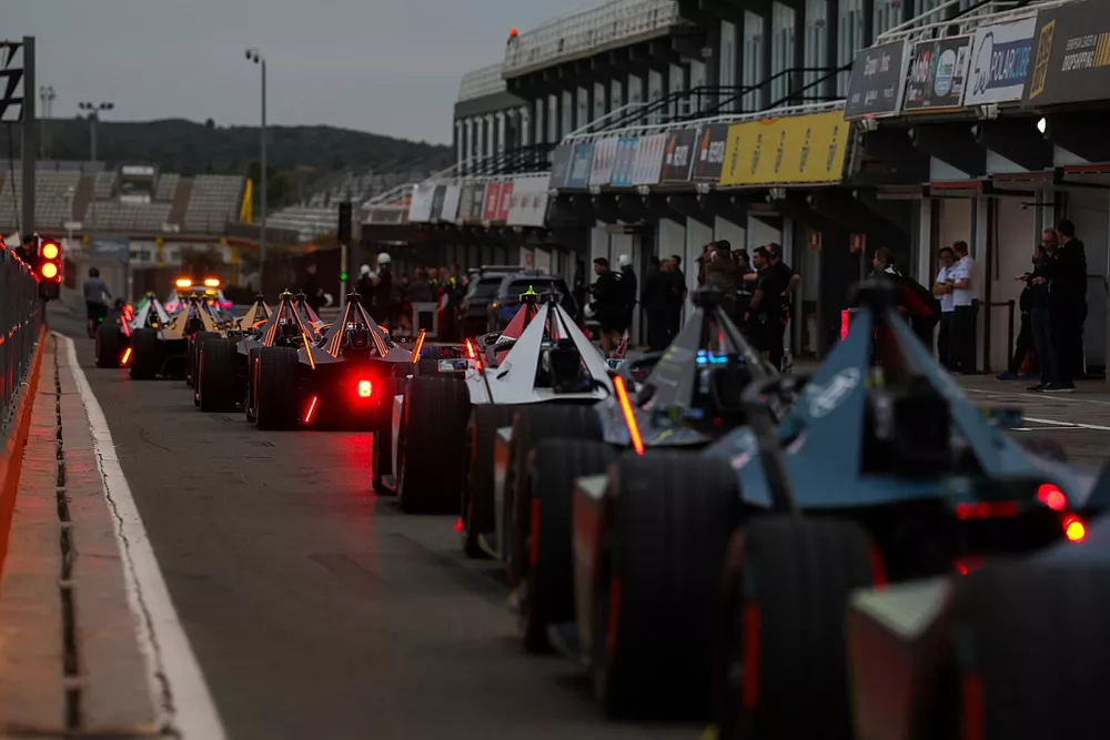 The cars line up