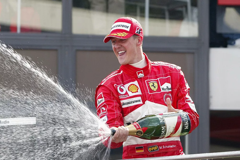 Podium: Michael Schumacher, Ferrari