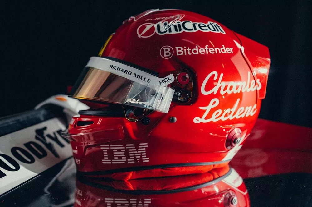 Il casco di Charles Leclerc, Ferrari