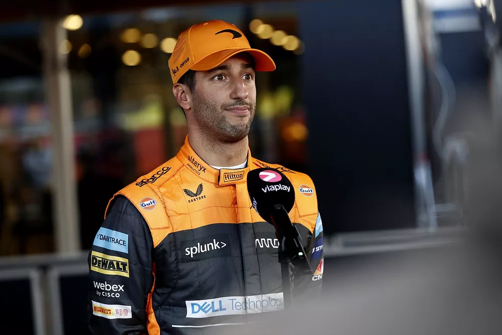 Daniel Ricciardo, McLaren, is interviewed