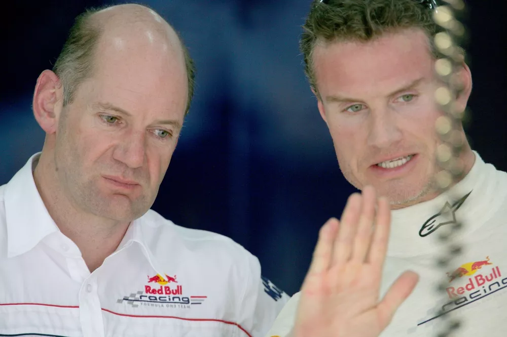 Adrian Newey with David Coulthard.