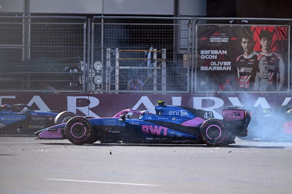 Colapinto admite el error tras el choque que provocó la ira de Gasly y  Norris en Azerbaiyán