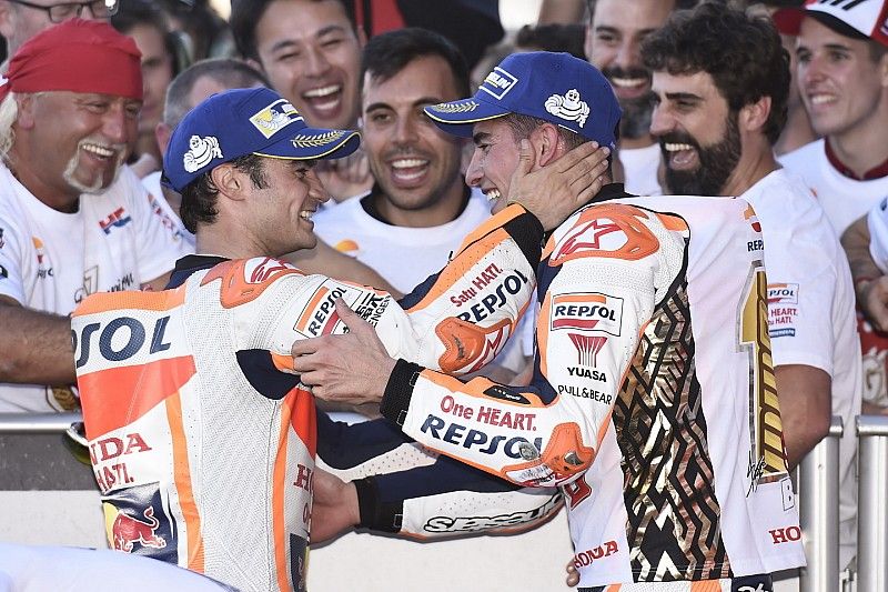 Marc Marquez, Repsol Honda Team, Dani Pedrosa, Repsol Honda Team in Parc Ferme