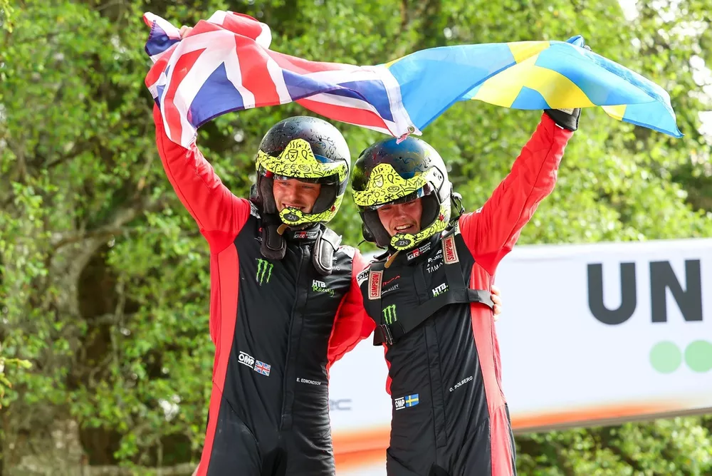 Winners Oliver Solberg, Elliott Edmondson, Toyota Gazoo Racing WRT Toyota GR Yaris Rally1