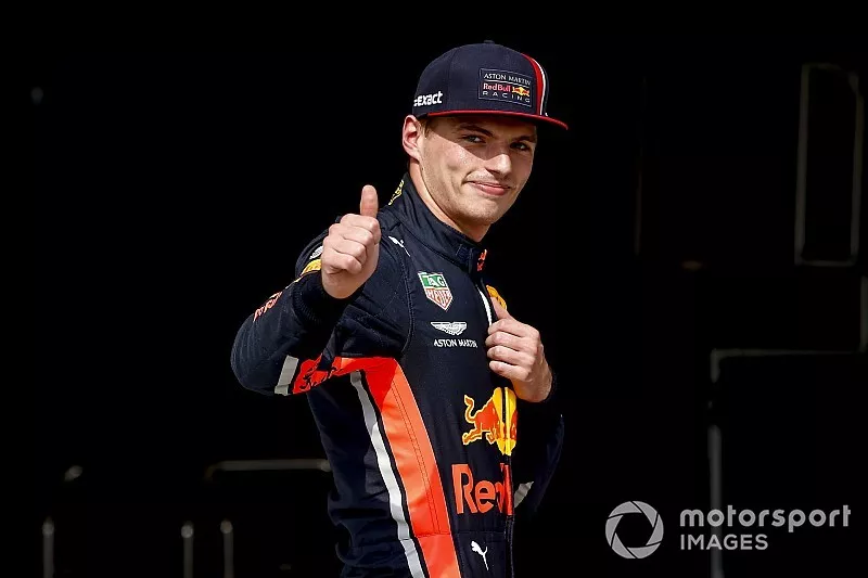Pole Sitter Max Verstappen, Red Bull Racing celebrates in Parc Ferme 