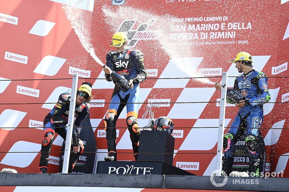 Marco Bezzecchi, Sky Racing Team VR46, Luca Marini, Sky Racing Team VR46, Enea Bastianini, Italtrans Racing Team