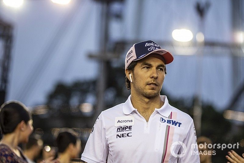 Sergio Perez, Racing Point Force India F1 Team on the drivers parade 