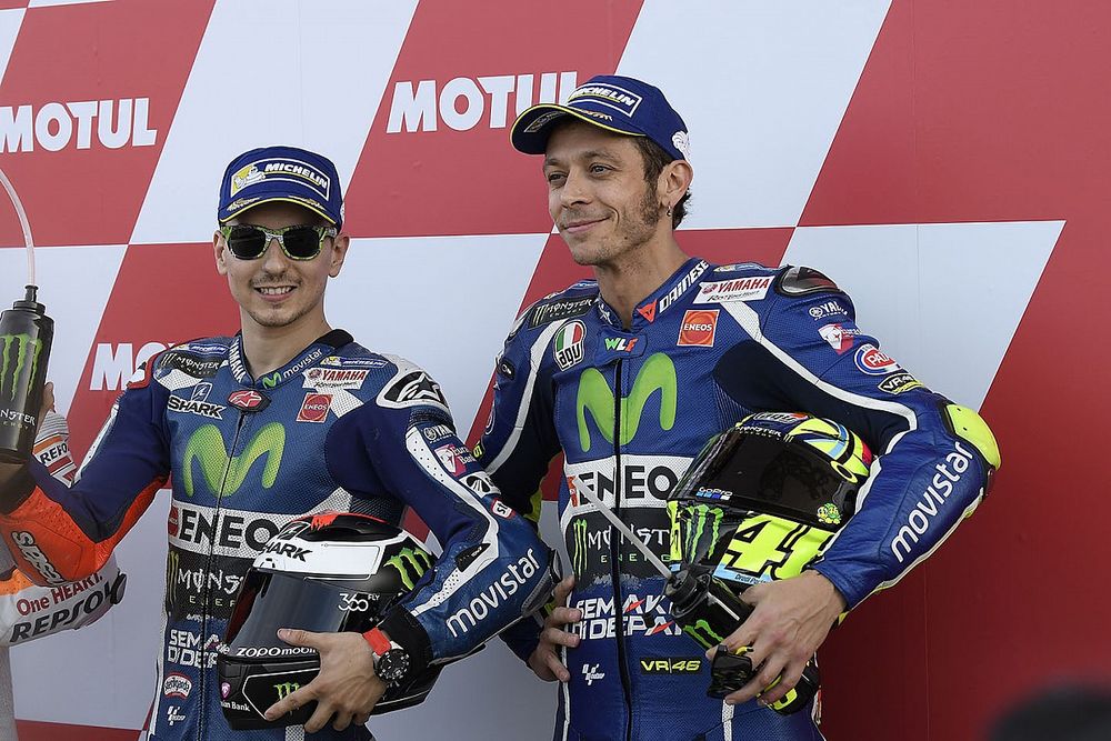 Pole. Jorge Lorenzo, Yamaha Factory Racing, tercero, Valentino Rossi, Yamaha Factory Racing