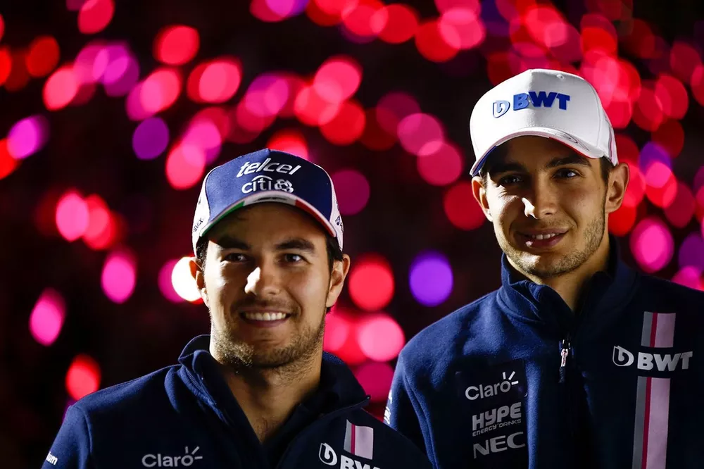 Sergio Pérez, Racing Point Force India, y Esteban Ocon, Racing Point Force India