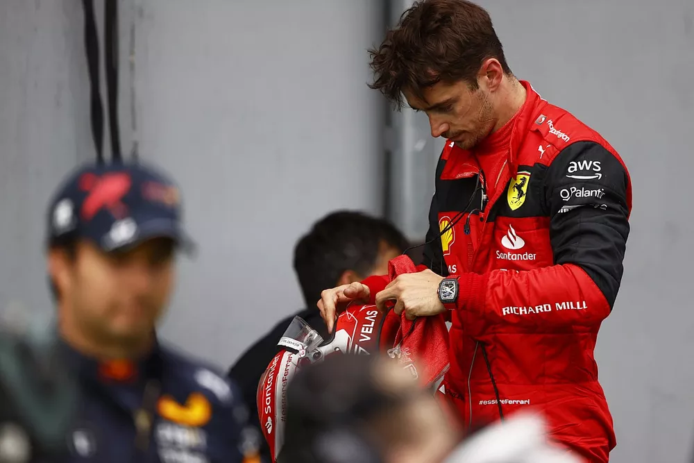 Charles Leclerc, Ferrari, dans le parc ferm&eacute;