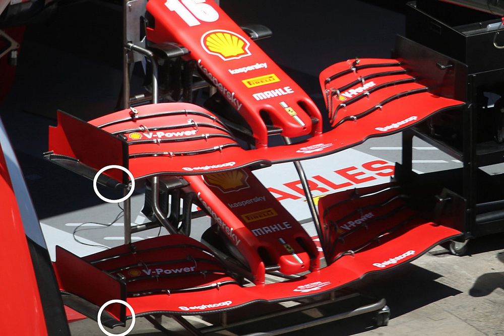Alerones delanteros de Charles Leclerc, Ferrari SF1000